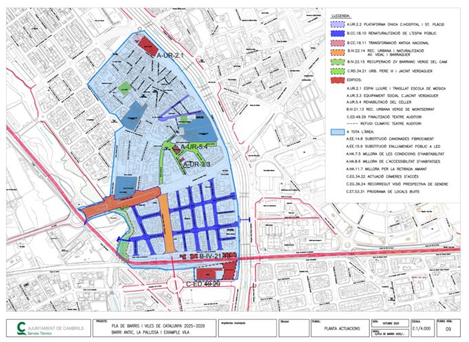 Cambrils opta a 25 milions d’euros del Pla de Barris planol actuacions pla barris cambrils