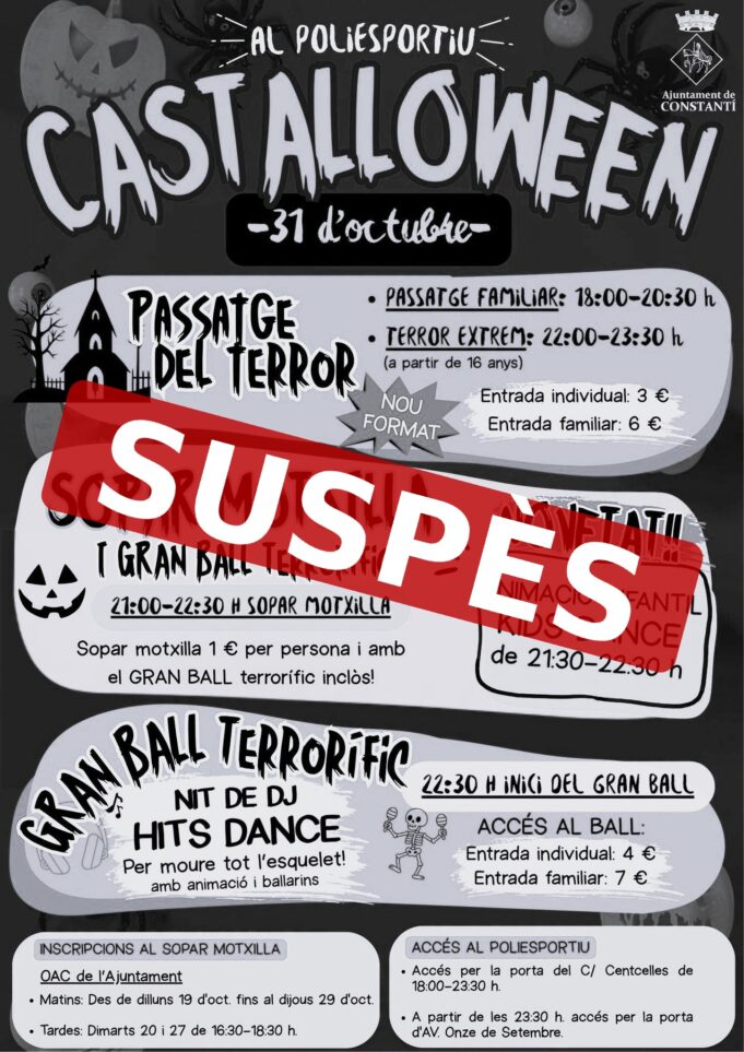Constantí suspèn el Castalloween pels dies de dol oficial